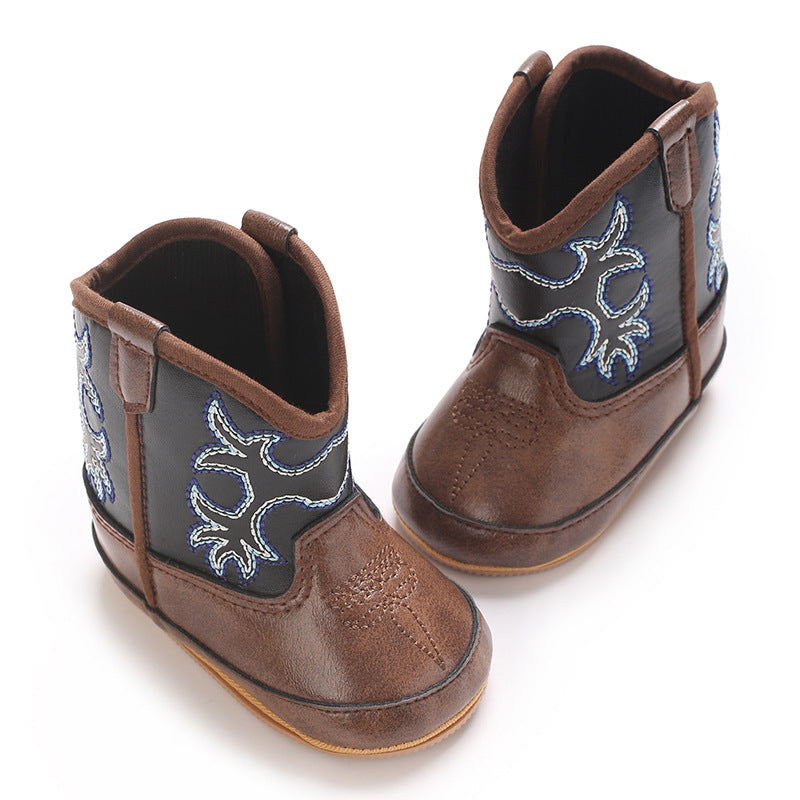 Stivale Ricamato da Bambino Stile Country