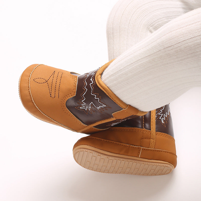 Stivale Ricamato da Bambino Stile Country
