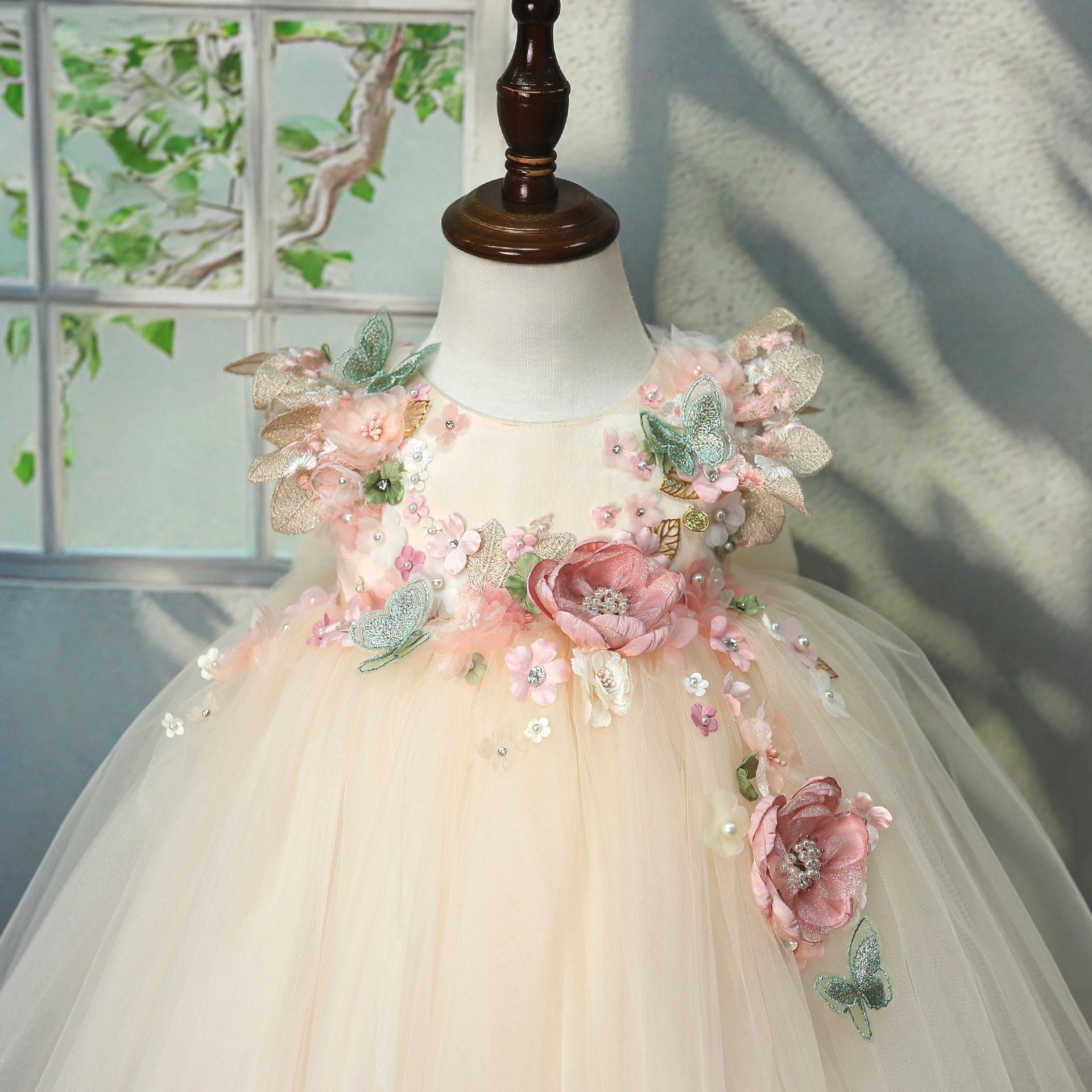 Children's Party Dress with Flowers