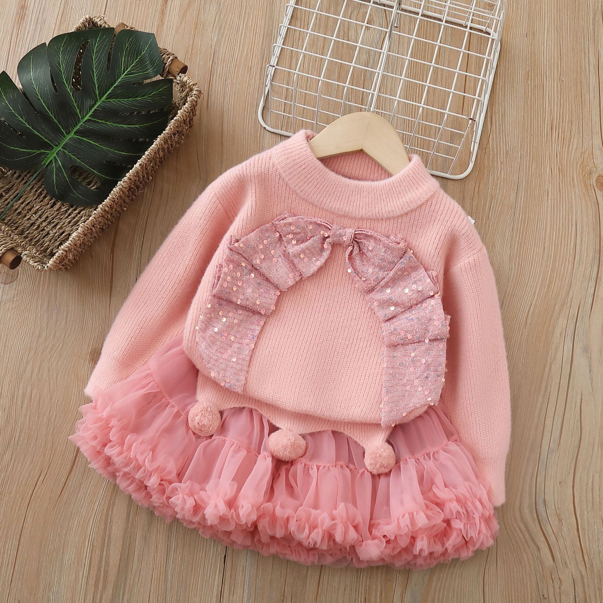Children's Winter Outfit with Sparkling Bow
