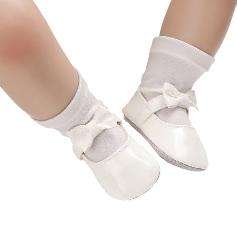 Solid color bow princess shoes
