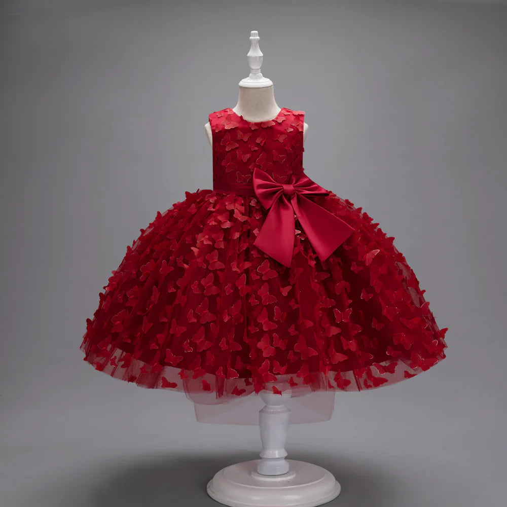 Children's Dress with Butterflies and Bow