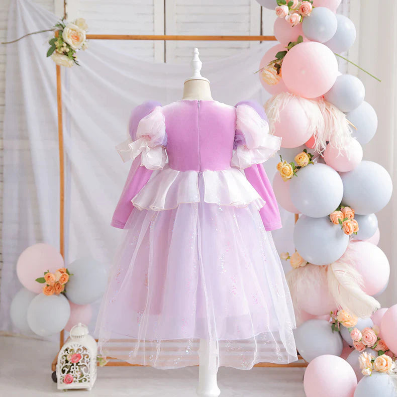 Long Sleeve Shiny Children's Dress