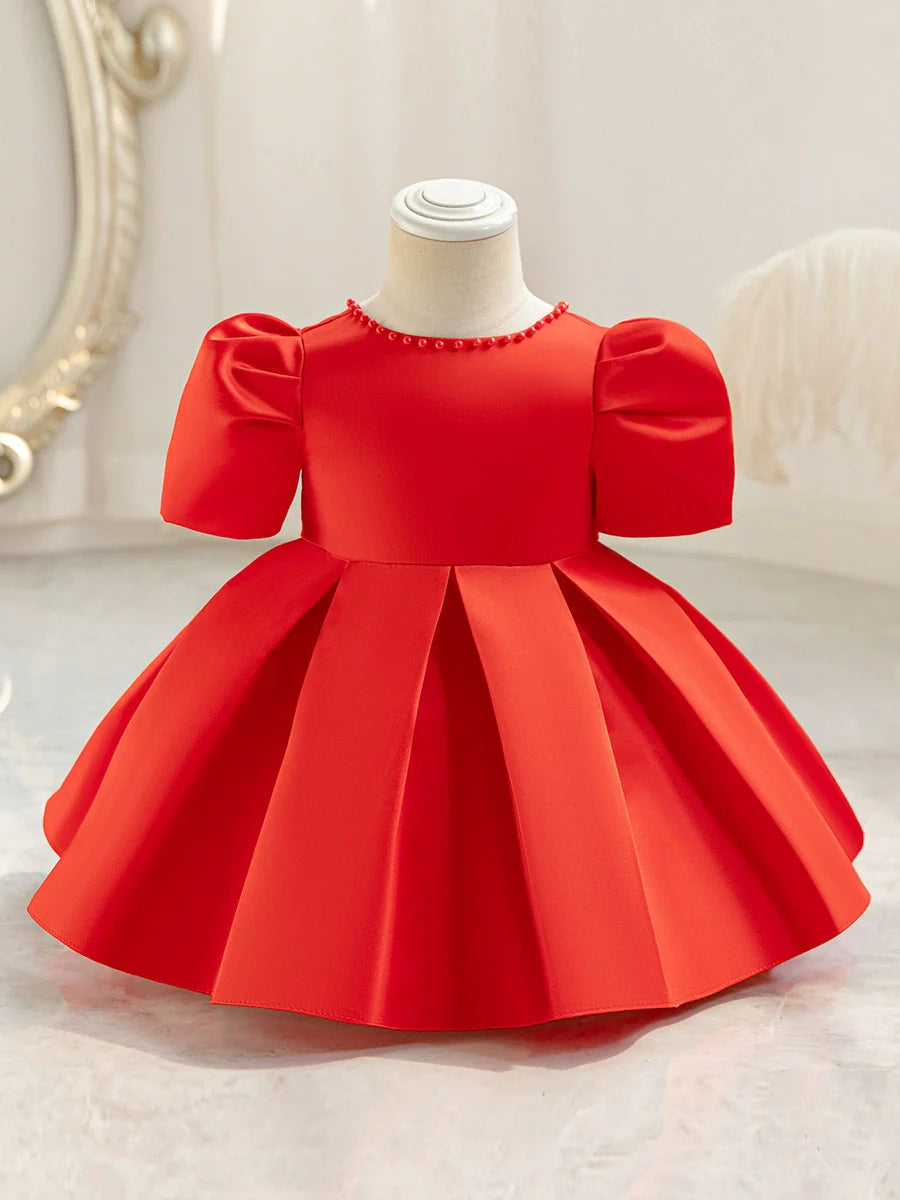 Puffy Party Dress with Pearls