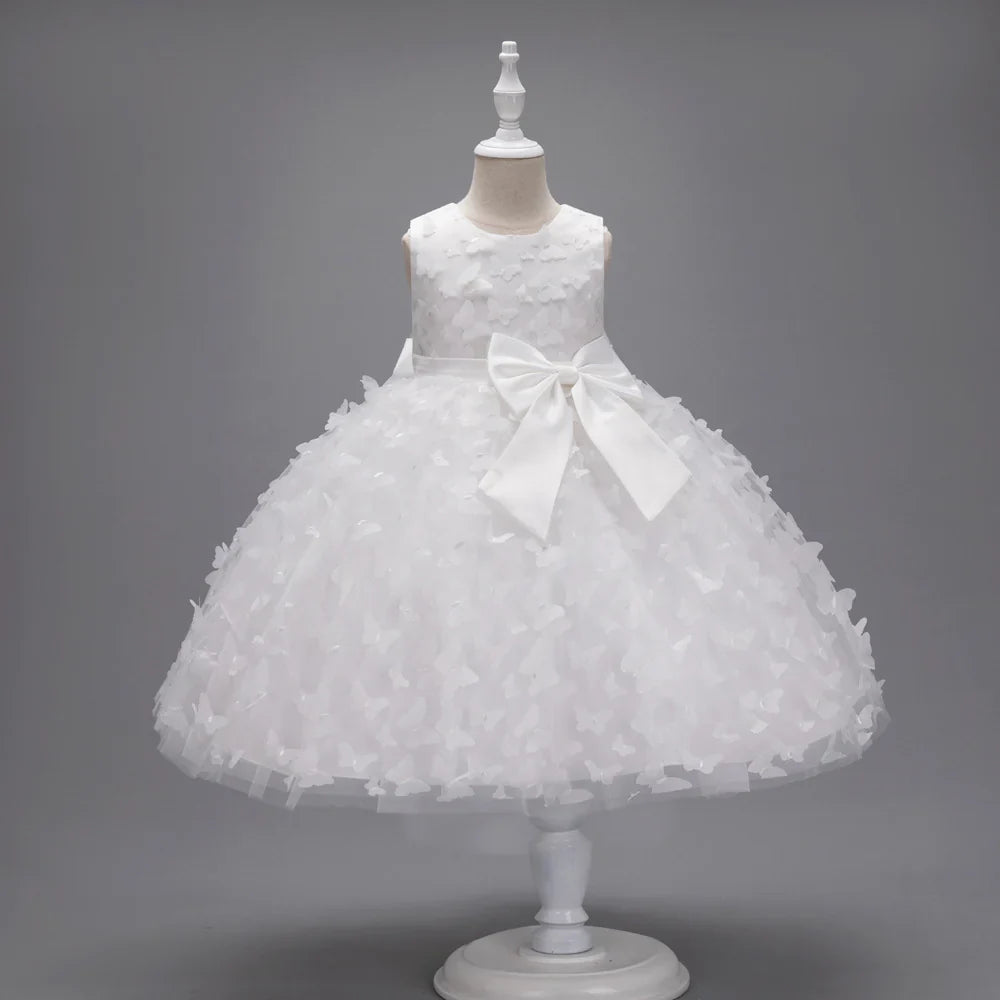 Children's Dress with Butterflies and Bow