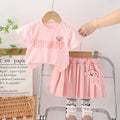 Set di Abiti per Bambini Maglietta a Maniche Corte + Gonna 2 pezzi