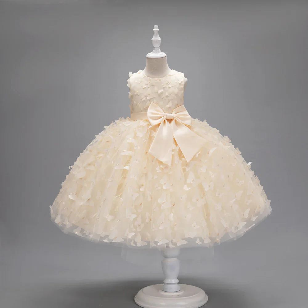 Children's Dress with Butterflies and Bow