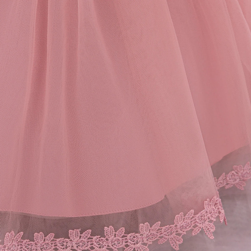 Luxury Children's Dress with Flower Embroidery