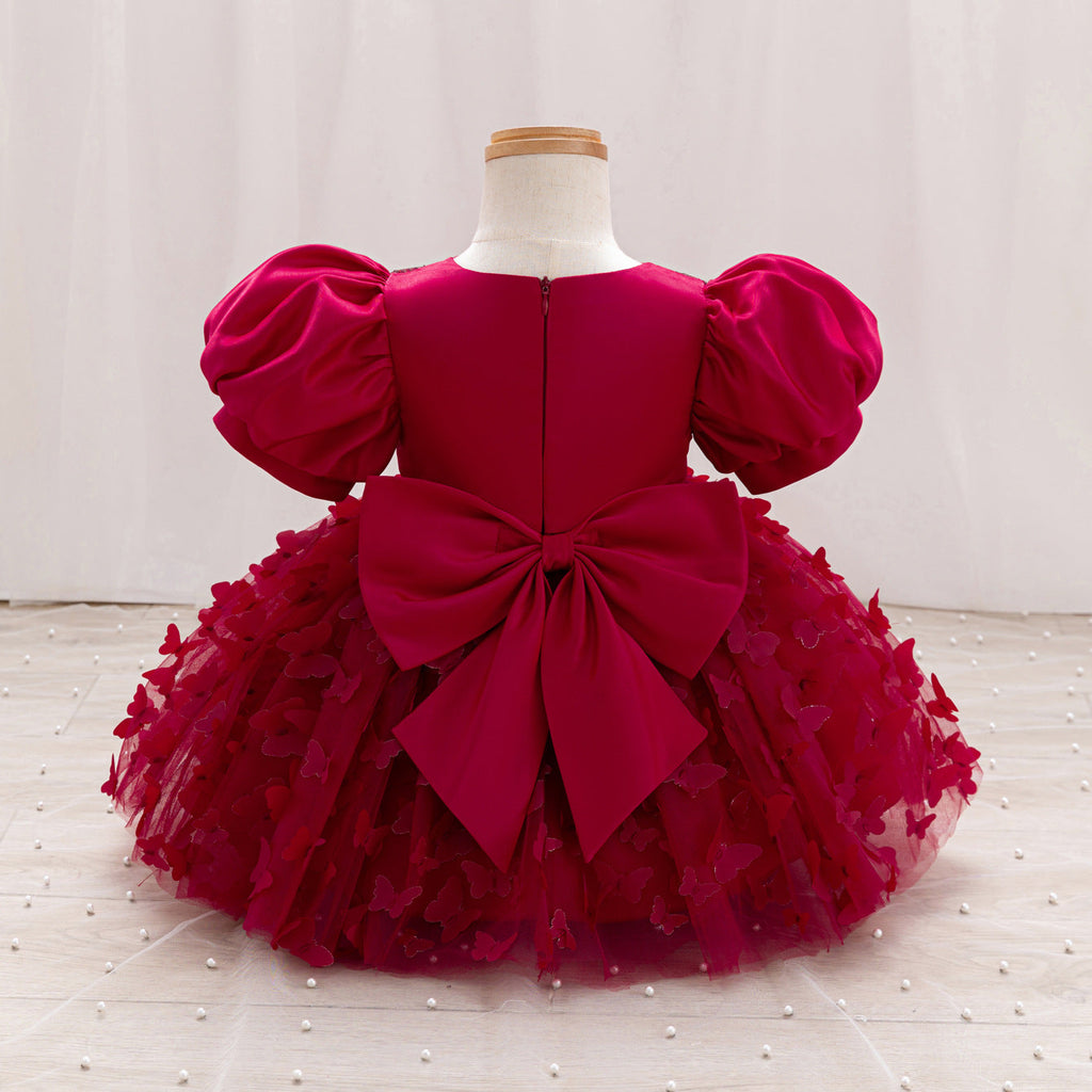 Children's Party Dress with Butterflies and Bows