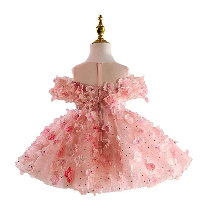 Children's Pink Flower Party Dress