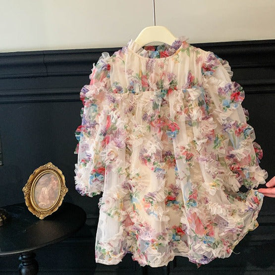 Floral Tulle Children's Dress