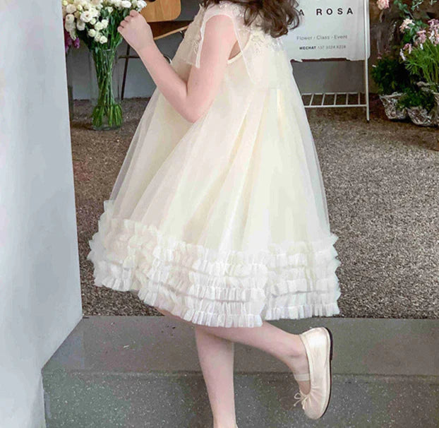 Children's Dress with Floral Collar