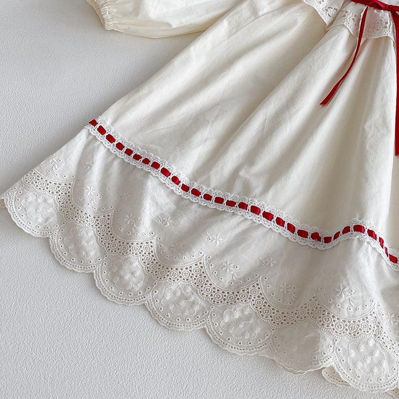 Women's Bodysuit/Dress with Lace and Bow