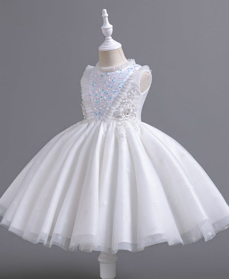 Shiny Floral Children's Party Dress