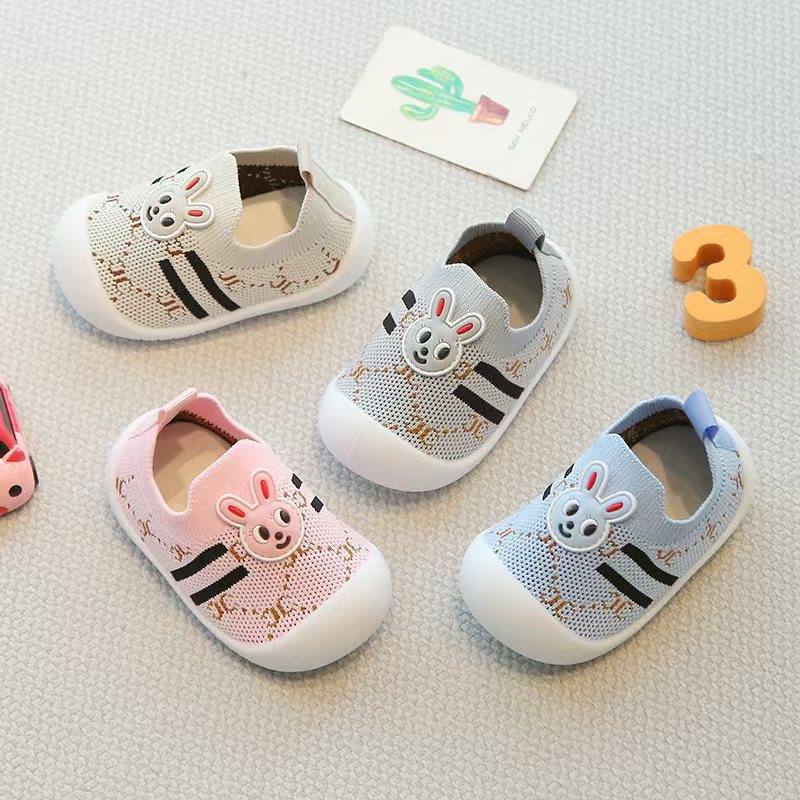 Sneakers per bambini con suola morbida e design a coniglio
