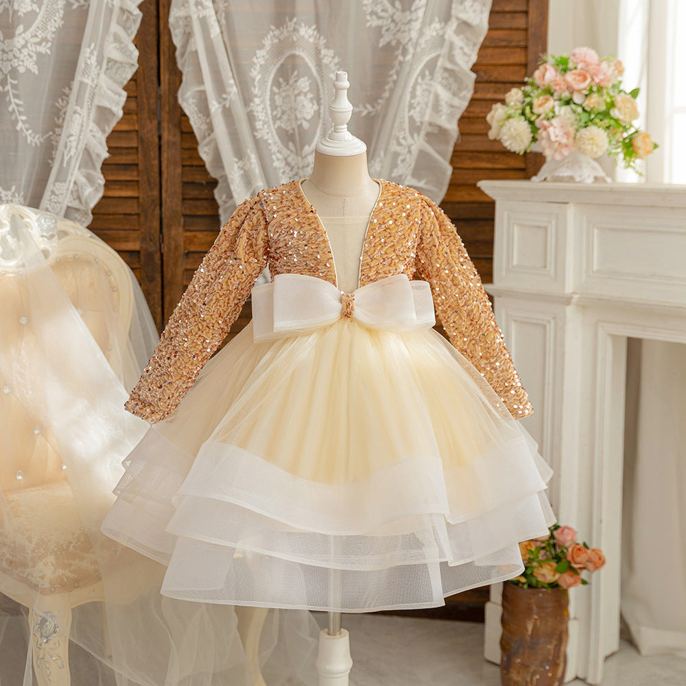 Children's Party Dress with Sparkly Bow