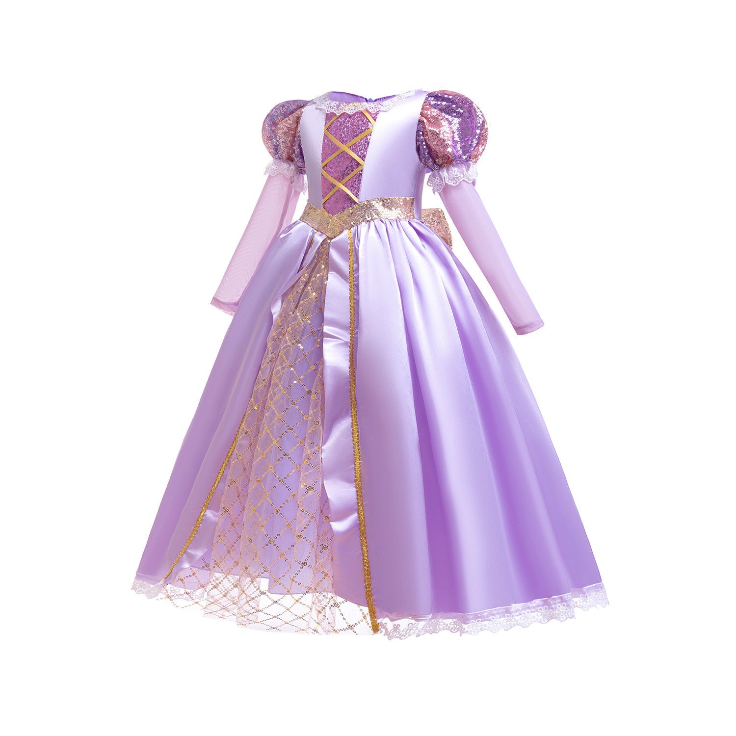 Purple Party Dress with Glitter and Accessories