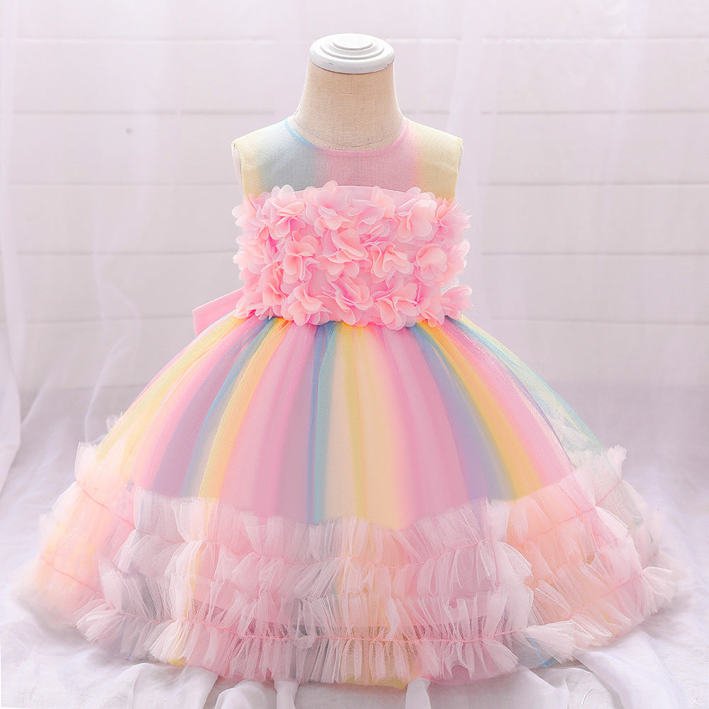 Vestito floreale in tulle per bambini