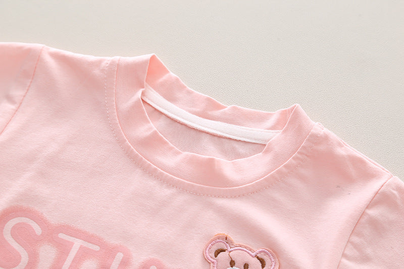 Set di Abiti per Bambini Maglietta a Maniche Corte + Gonna 2 pezzi