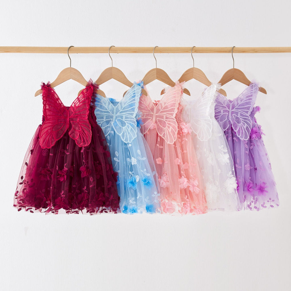 Tulle Dress With Flowers And Little Wings