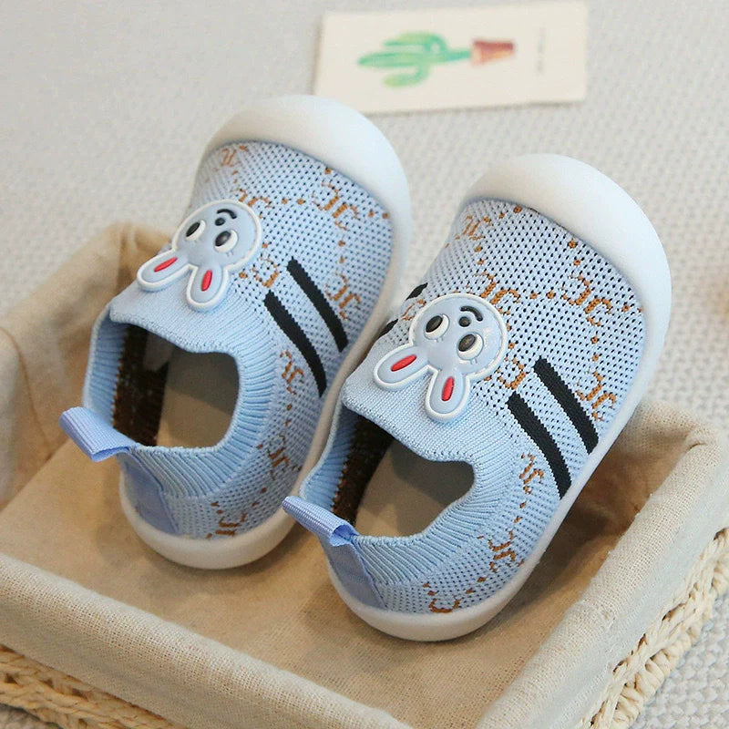 Sneakers per bambini con suola morbida e design a coniglio