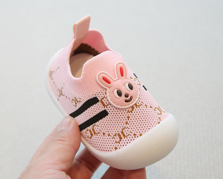 Sneakers per bambini con suola morbida e design a coniglio