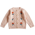 Children's Knitted Cardigan with Little Flowers