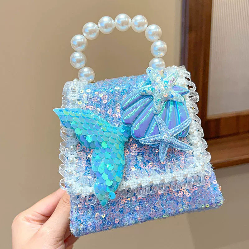 Children's Handbag with Pearl Strap
