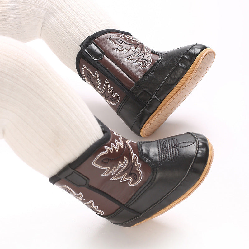 Stivale Ricamato da Bambino Stile Country