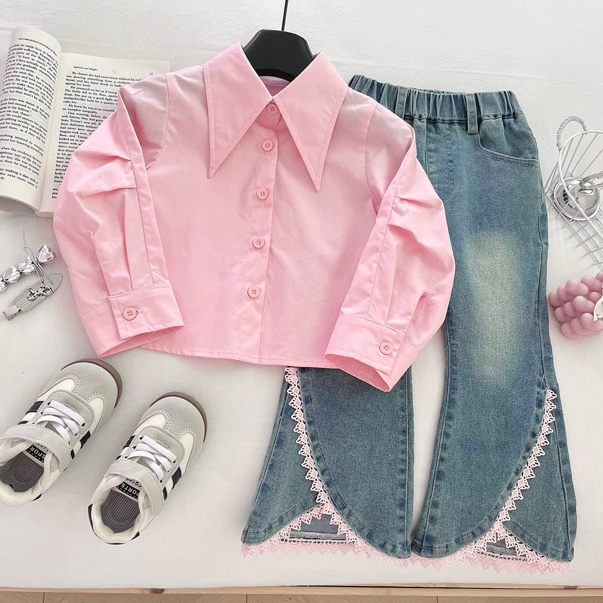 Children's Outfit with Bows and Jeans