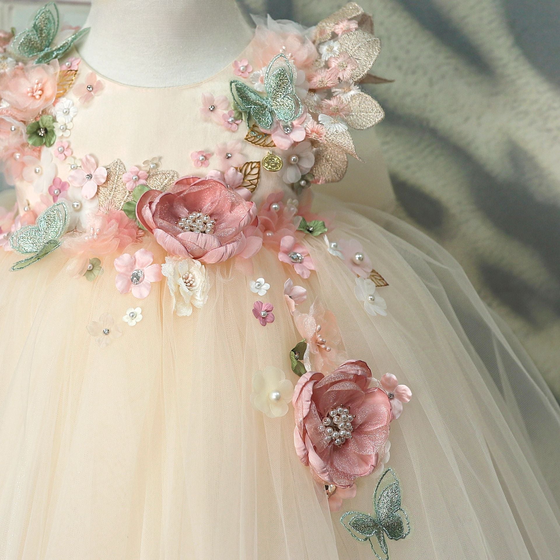 Children's Party Dress with Flowers