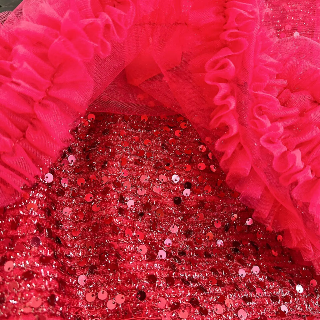 Shiny Tulle Children's Dress with Bow