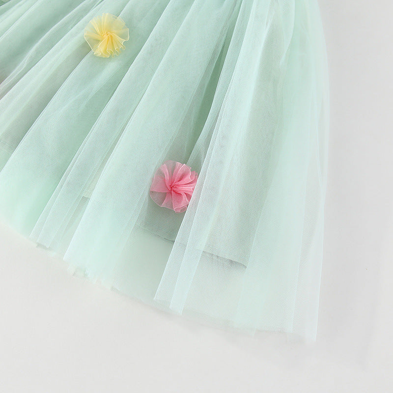 Children's Tulle Dress with Wings and Flowers