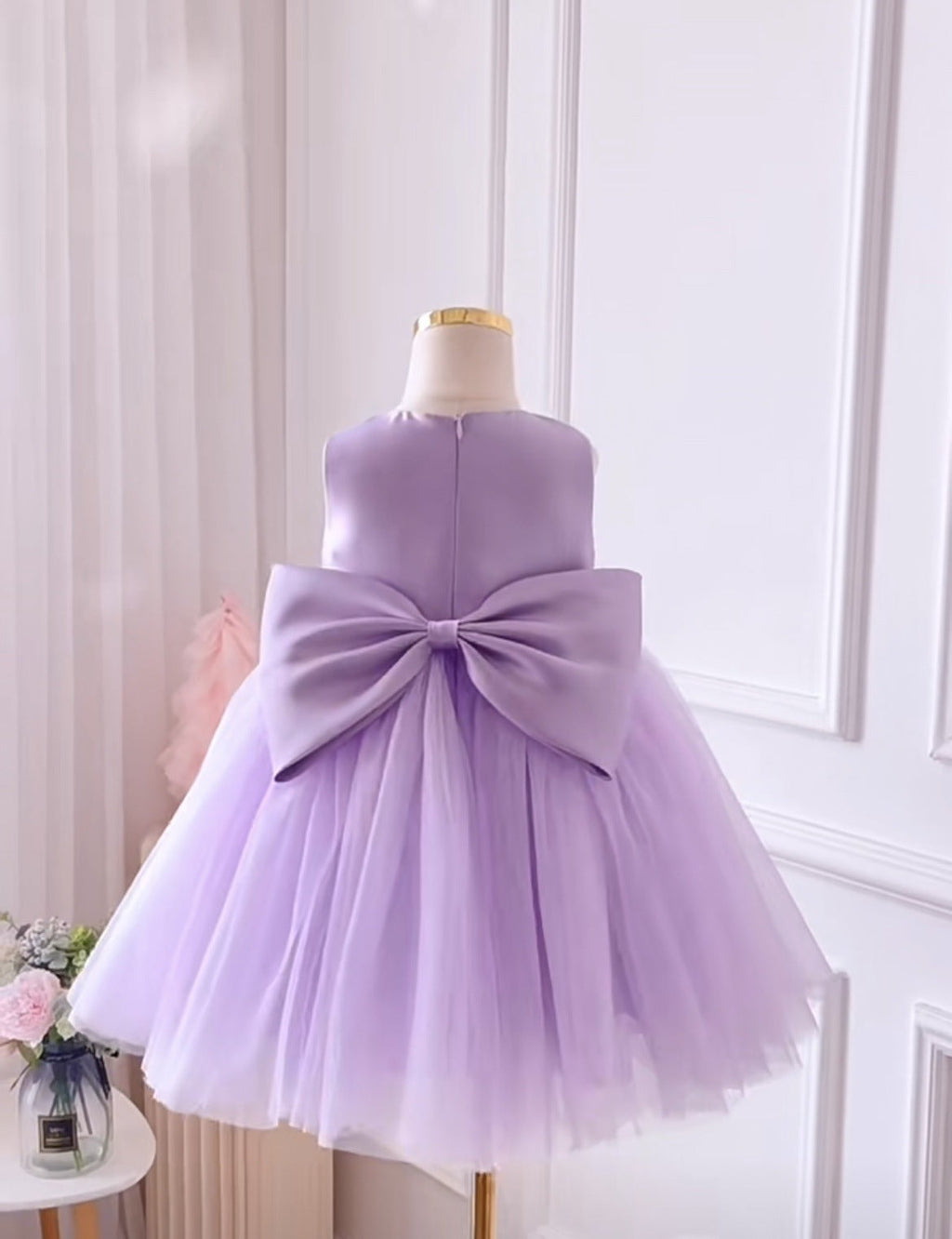 Abito da festa per bambina viola con perle
