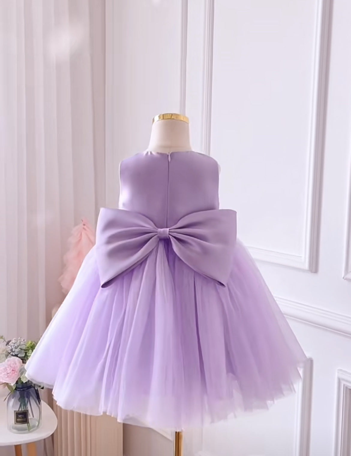 Abito da festa per bambina viola con perle