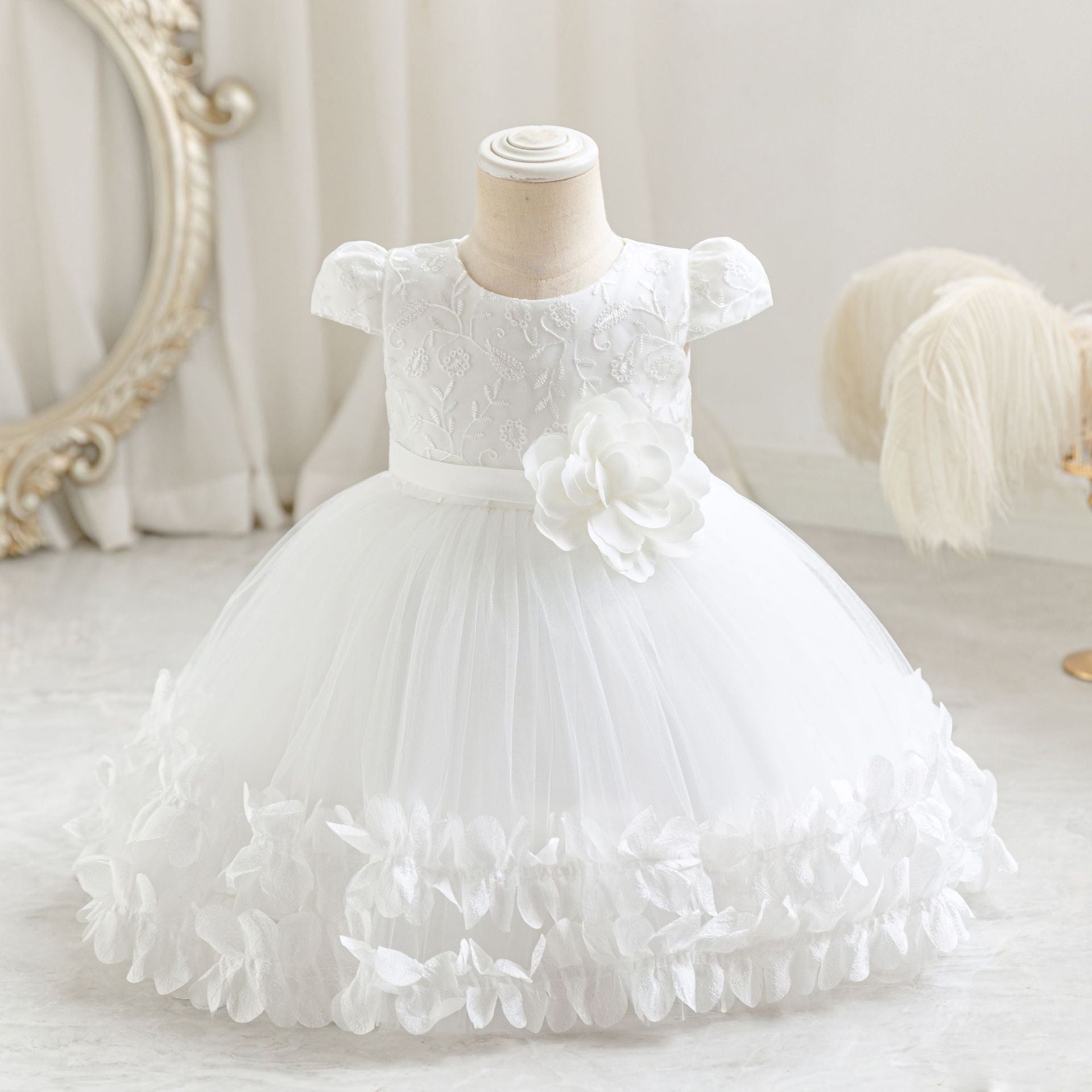 Children's Flower and Tulle Party Dress