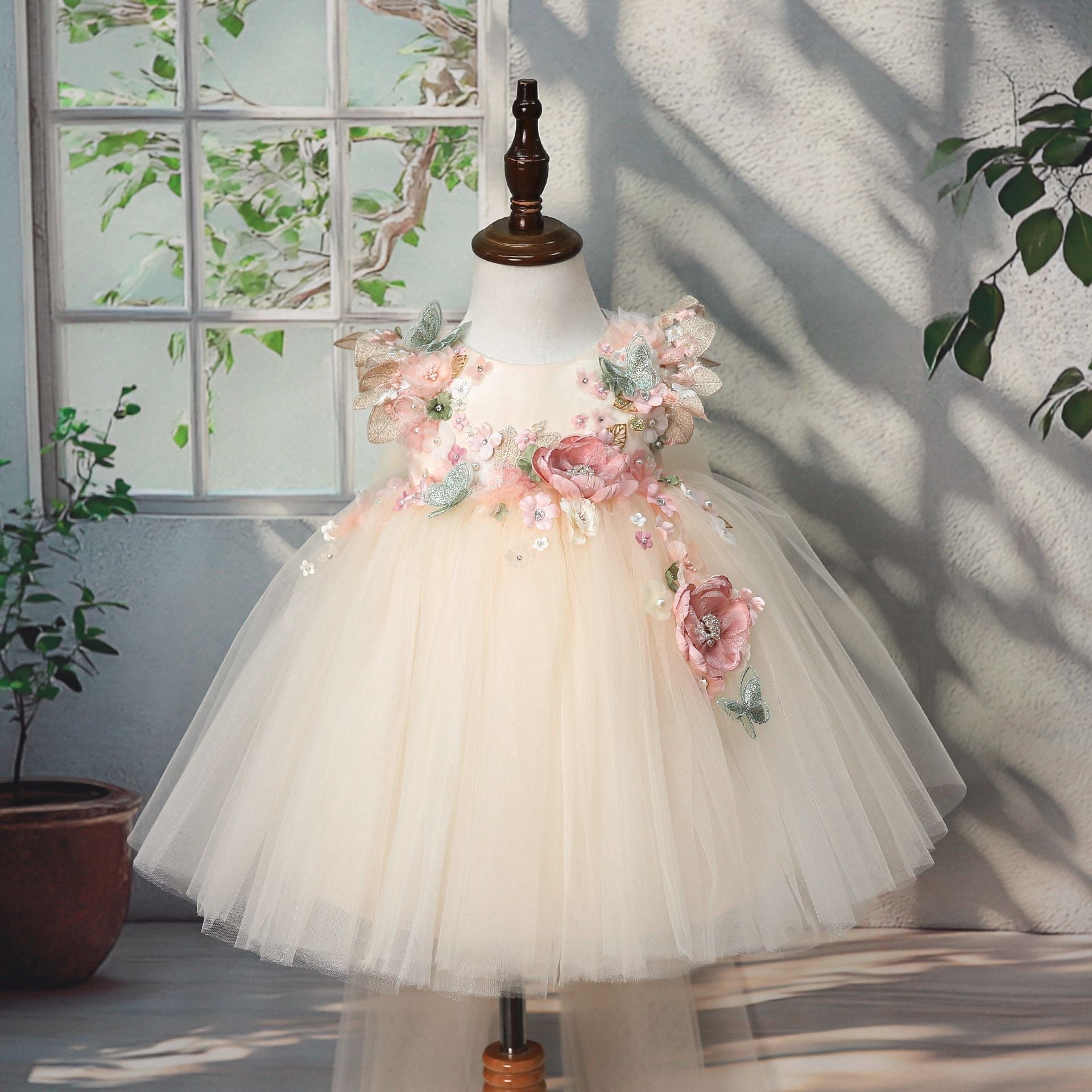 Children's Party Dress with Flowers