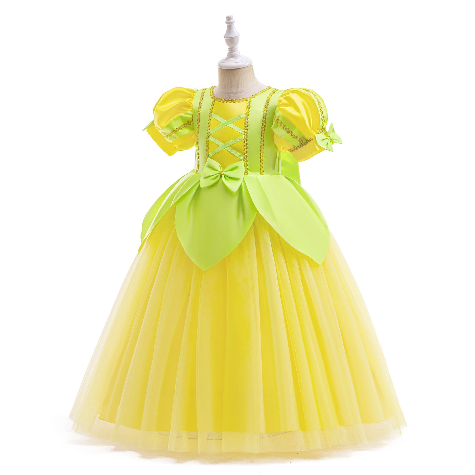 Yellow and Green Party Dress