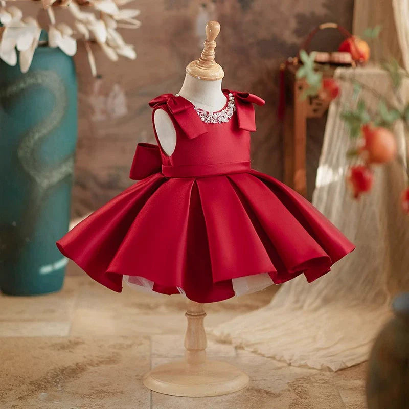 Red Pearl Children's Party Dress