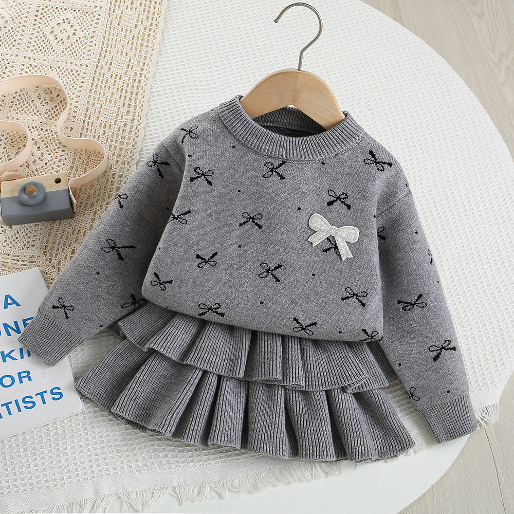 Children's Knitted Set with Bows