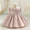 Delicate Pearl Bow Party Dress