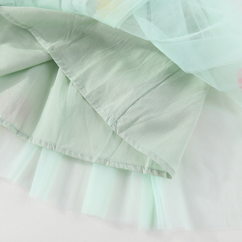 Children's Tulle Dress with Wings and Flowers