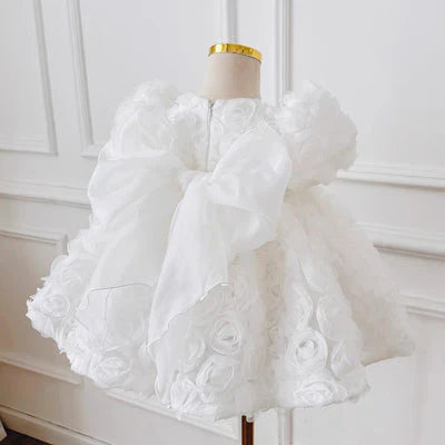 Children's Dress White Flowers