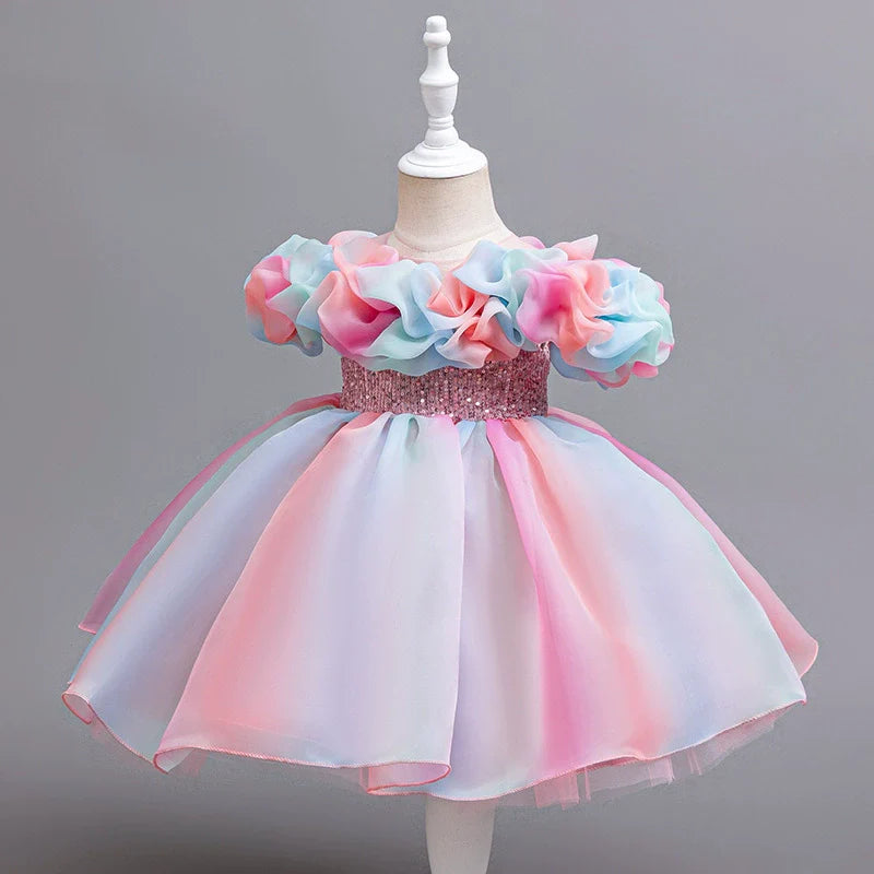 Colors Puffy Children's Party Dress