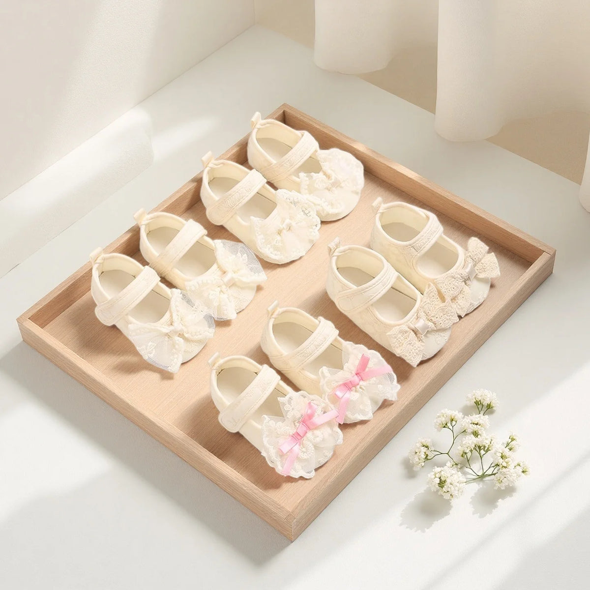 Lace Cute Baby Girl 0-18M Princess Bow Flat Shoes