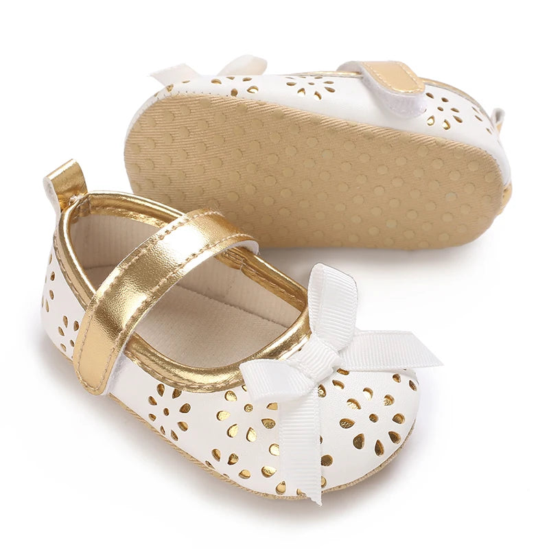 Elegant 0-18M Newborn PU Bow Decoration Baby Shoes