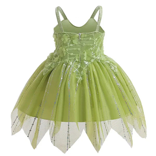 Green Dress with Little Flowers