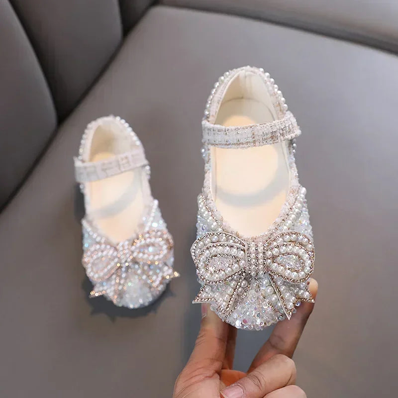 Kids Girls Sandals Fashion Sequins Rhinestone Bow