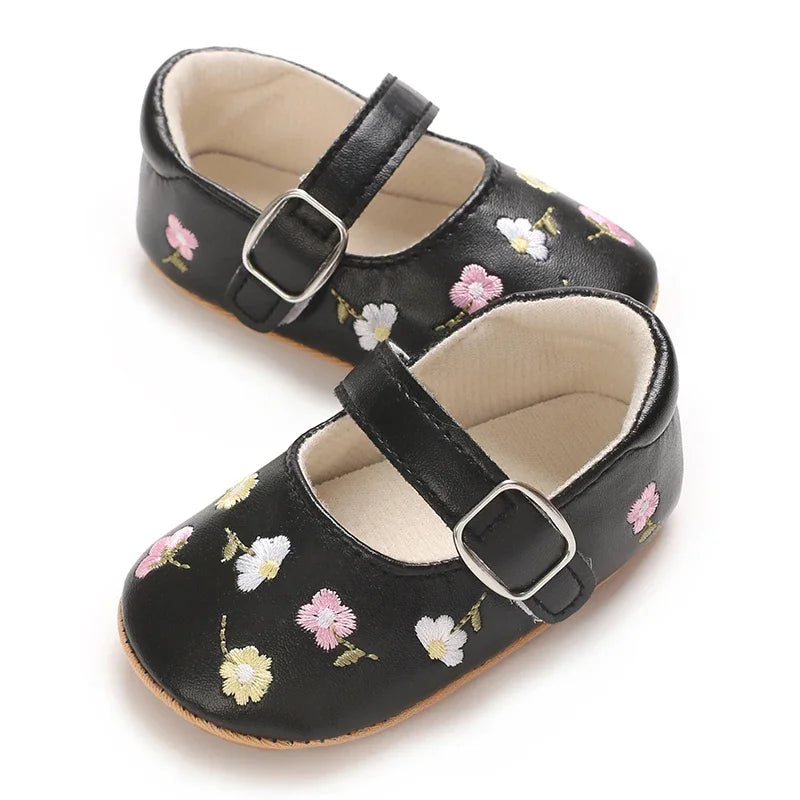 Baby Girls Shoes Floral Embroidery Princess Shoes