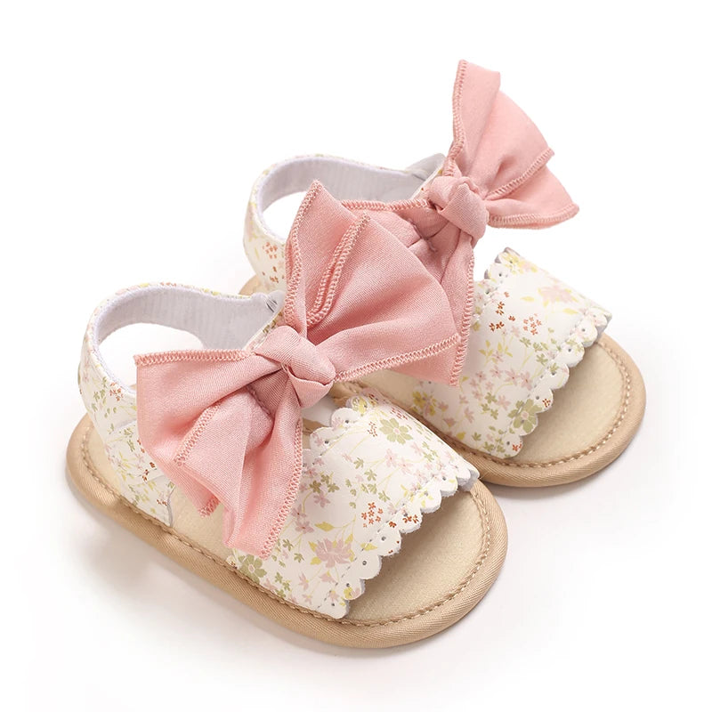 Infant Pre-Walker Shoes 0-1Year Baby Girls Bow Sandals